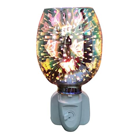 su-luoyu Duftlampe Elektrisch - 3D Schmetterling Scentsy Duftlampe - Steckdose Duftlampe Für Wachs - Diffusor Wachs Schmelze Wärmer Glas Kerzenlampe Cover