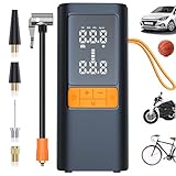 Tire Inflator Portable Air Compressor - Air Pump for Car Tires with Tire Pressure Gauge - Portable Tire Inflator for Car with LED Lights, Dual Power Supply Modes, for Motorcycle, Bicycle, Ball
