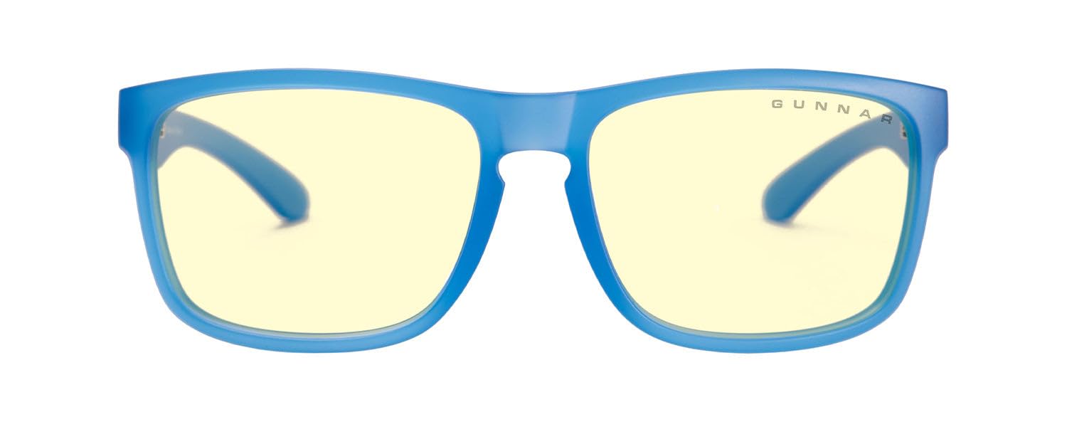 Gunnar Gaming- und Computerbrille - Intercept, Pop Cobalt Rahmen, Amber Linsen - Blaulichtfilter Brille, Premium Blaufilter, UV-Schutz,