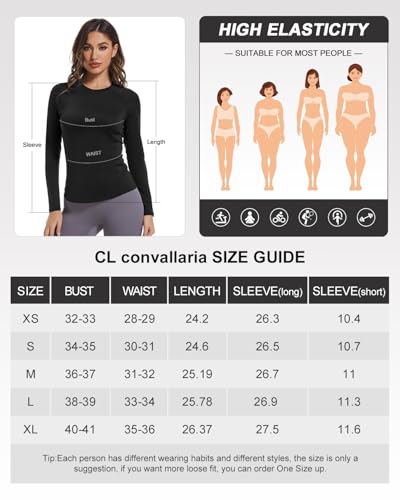 Pacote com 4 camisetas de treino para mulheres, camisetas de compressão, atléticas, manga comprida,