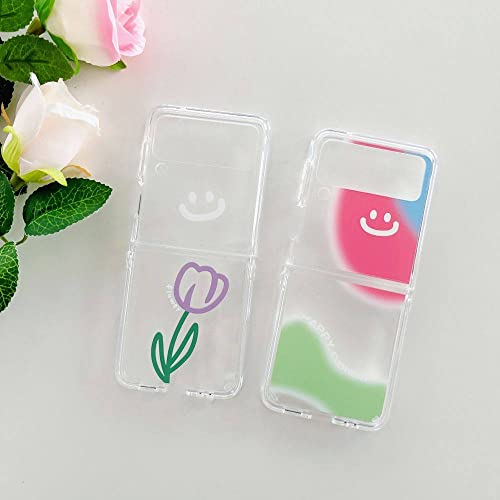 Couverture arrière rigide Samsung Z Flip 4 antichoc transparente fleur