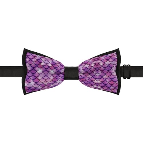 GoasNei Rainbow Mermaid Scale Bow Tie for Men Adjustable Necktie Funny Tie Neck Ties for Weddings Party
