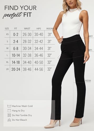 Conceited DP-STRAIGHT-BLACK-L Dress Pants Women - Stretchy - Tummy Control - All Day Comfort Wear To Work thumb #2