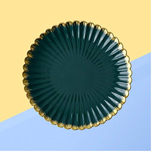 Conjuntos de pratos de porcelana para jantar da Vosarea com borda dourada de crisântemo e placa de c