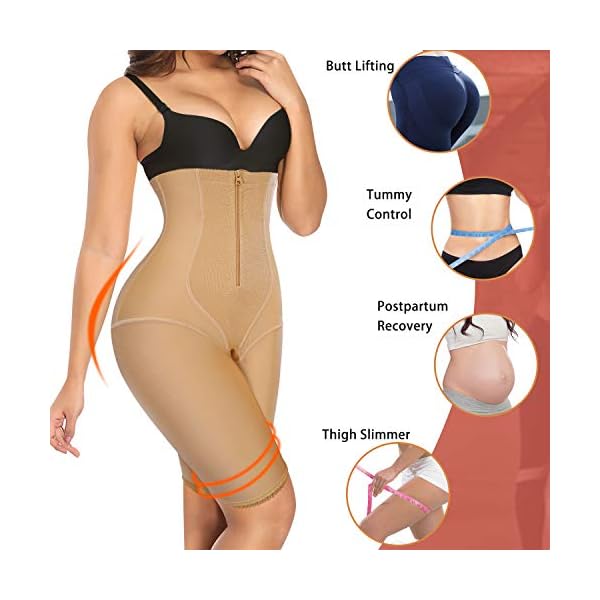 Nebility-Women-Waist-Trainer-Shapewear-Zipper-Hook-Body-Shaper-Shorts-High-Waist-Butt-Lifter-Comfort-Thigh-Slimmer Nebility Women Waist Trainer Shapewear Zipper & Hook Body Shaper Shorts High Waist Butt Lifter Comfort Thigh Slimmer (XL, Beige)