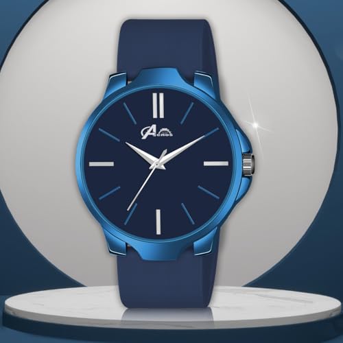 Image of Acnos Minimalist Slim Series | Smart Watch Strap | Smart Clip | Soft Silicon | Boys Analog Watch - for Men (Black /Blue /Brown)