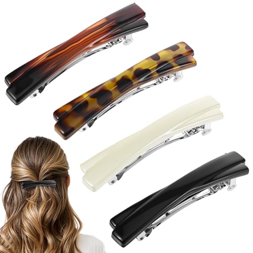 6 Kleine Flache Haarspangen Für Damen – Zum Hinlegen, Für Dünnes Haar, 7,6 Cm, 6 Farben
