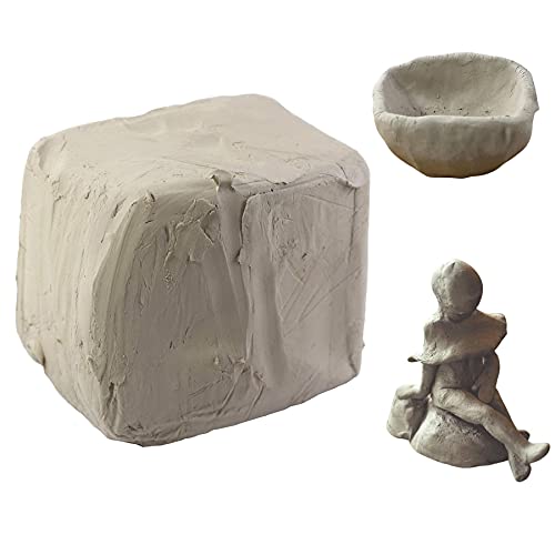 The Magic Toy Shop Air Drying Clay for Adults & Kids, Grey, 500g Pack, Soft, Lightweight, Self-Hardening, Paintable
