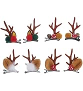 Healeved 4 Pairs Reindeer Ears Hair Clips Christmas Hair Clips Deer Ears Hair Barrettes Reindeer ...
