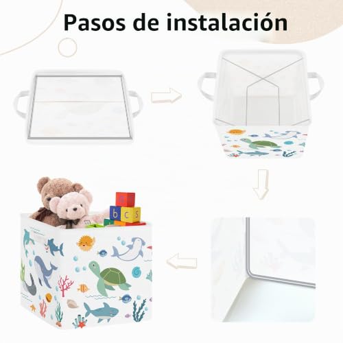 Cestas almacenaje tela Clastyle para ropa juguetes y armarios blancos de 30cm 8