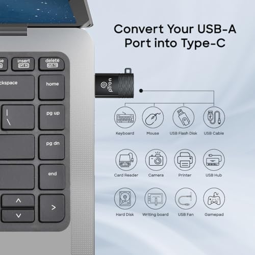 Image of pTron Nexo USB Type C Female to USB 3.0 Male OTG Adapter, 5 Gbps High Speed Data Transfer, Compatible with Laptops /Tablets /Smartphones /Chargers, Sleek & Compact Design & Metal Alloy Build (Obsidian)