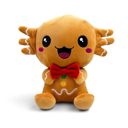 Generisch Ajolotl Navidad 25 cm – Lindo juguete de Navidad de Axolotl – Peluche suave para abrazar – Regalo para niños (pan de jengibre)