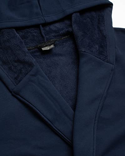 Image of Eddie Bauer Mens Robe - Luxury Fleece Bathrobe with Hood and Pockets | Soft Warm Plush Winter Bath Robe for Men