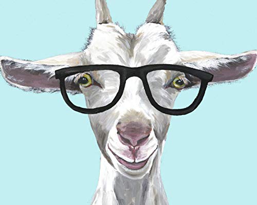 Goat art Print, Patsy' Goat lover gift, Goat decor. Goat Glasses Art