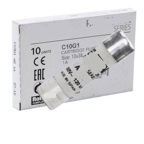 Fusible 10x38mm 10A gL tipo cartucho para portafusible modular 500V