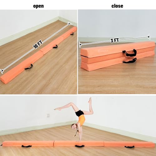 Image of Marfula 6 FT / 8 FT / 9 FT Folding Gymnastics Beam Foam Balance Floor Beam