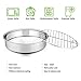E-far 8-inch Round Cake Pan with Rack Set, Stainless Steel Cake Pans Tins and Baking Cooling Racks, Non Toxic & Healthy, Mirror Polished & Dishwasher Safe - 4 Pieces (2 Pans + 2 Racks)