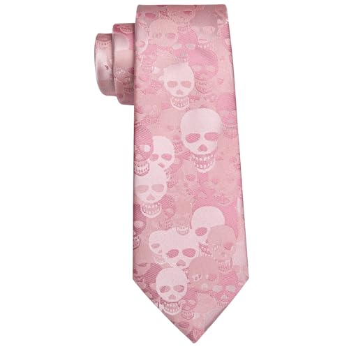 Image of Barry.Wang Silk Ties for Men Fun Necktie and Tie Clip Set for Wedding Party Business Formal Extra Long