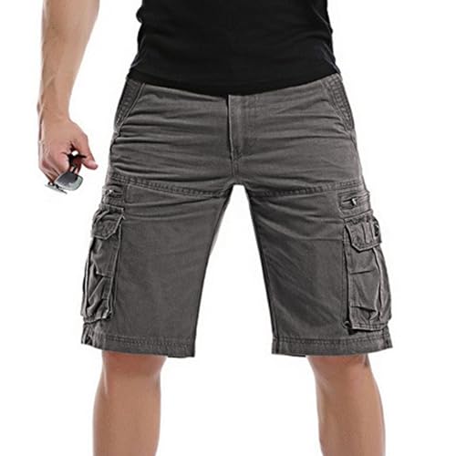 Shorts casuales de algodón para hombre con múltiples bolsillos miniatura 2