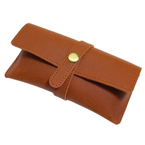 Image of Personalized Leather Goggle Cover | Custom Name | Unisex Faux Leather Eyewear Case with Button Closure | Travel-Friendly & Durable Sunglasses Holder for Men & Women