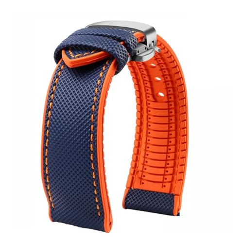 �i�C�����V���R���X�g���b�v�ɑΉ� PROSPEX�V���[�Y�̃L�����o�X���o�[�X�g���b�v 20mm 21mm 22mm�ɑΉ�(Blue orange-silver B,23mm)