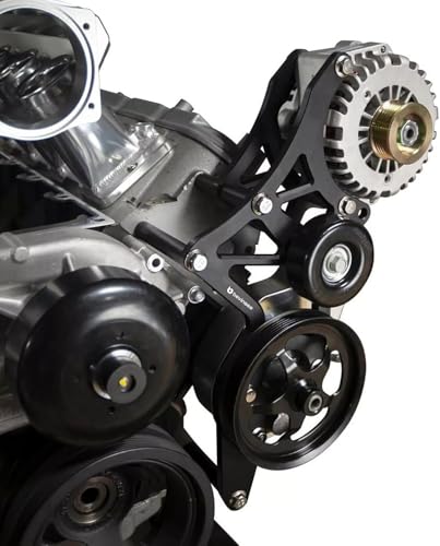 Bevinsee LS Engine Serpentine Bracket Alternator Power Steering Pump Swap Conversion Compatible With Chevrolet LS1 LS2 LS3 LS6 LS7 4.8 5.3 6.0 6.2L Truck & SUV Engines Compatible With GM CNC-Machined