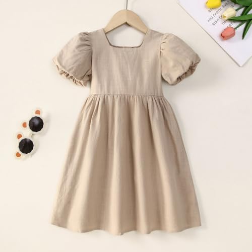 Goodplayer Toddler Girl Dress Kids Summer Short Sleeve Dresses Off Shoulder Ruffle Party Dress2
