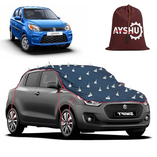 Image of AYSHU Water-Resistant Spike Car Cover for Maruti Suzuki Alto 800 - Protects from Dogs, Monkeys, Dust, Sunlight & UV - Full Roof Universal Fit