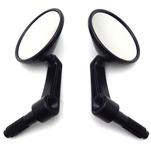 Espejos retrovisores laterales de repuesto AfterMokit para motocicletas de calle con manillar de 7/8 pulgadas, espejos retrovisores redondos negros Café Racer