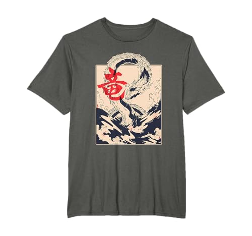 Estética Japonesa Símbolo del Dragón Kanji Japón Camiseta