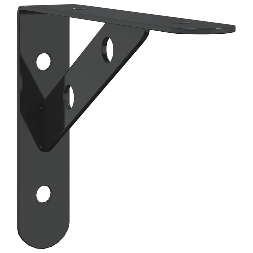 Supporti per mensole in acciaio inox, nero, 15 x 2,5 x 11,5 cm, 4 pezzi, con console da parete, mensola sospesa, mensola sospesa, libreria e portaspezie, salvaspazio e moderno