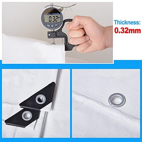 Bâche étanche blanche imperméable en poly de 2x5m anti-UV - 3