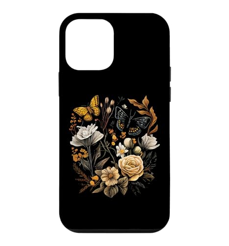 Vintage Pressed Flowers Butterflies Floral Boho Wildflowers �X�}�z�P�[�X iPhone 12 mini �p