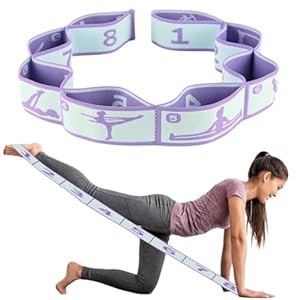 Yoga Strap, Yoga Straps For Stretching Stretch Bands For Flexibility Multi-Loop Stretching Strap Yoga Strap With 8 Loops For Yoga, Pilates, Dance, Flexibility Training(1pc-Purple)