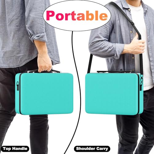 Image of Proijeut Card Deck Box with Portable Case, 6 Pack Clear Commander Deck Box with 6 Dividers, Holds 600+ Double Sleeved Cards, Fit for MTG, YuGiOh, TCG (Green)