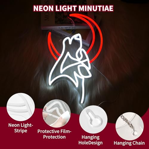 Image of Wolf Moon Neon Sign Led Light Up Signs for Wall Decor Usb Powered Neon Light Signs Indoor Light for Room Decor Holiday Gift