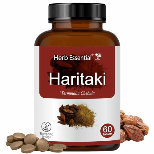 Herb Essential Haritaki,500Mg Tablet,60 Tablets | Digestion Support | Immunity Booster | Relieves Constipation | 100% Pure & Natural Herb Essential Haritaki,500Mg Tablet,60 Tablets | Digestion Support | Immunity Booster | Relieves Constipation | 100% Pure & Natural