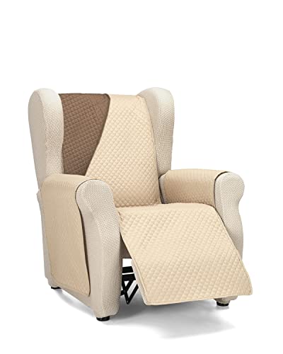 Martina Home Diamond Funda Cubre Sofá,Protector para Sofás Acolchado Reversible,Beige/Marrón, 1 Plaza/Relax