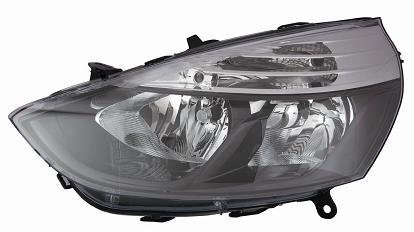 Faro Depo H7-H1 C/Mot. Elettrico Parabola Nera Bordo Nero Renaul. Clio - 10/'12>04/'16 - Sx
