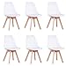 EGOONM Sillas Comedor Pack 6, Nordicas Negro Sillas para Cocina, Oficina, Bar, Sala de Estar-Silla de Cena (Blanco)