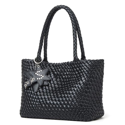 Bolso tote tejido para mujer con cartera miniatura 3