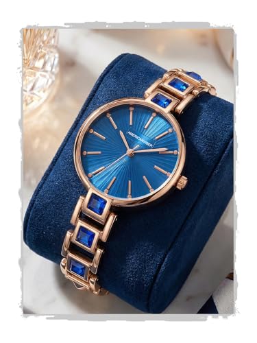 Image of AMERICANVIBER Red Diamond-Studded Women's Analog Watch with Adjustable Strap, Stylish Round Dial Wrist Watch for Girls & Ladies, Suitable for Casual, Office, and Formal Use