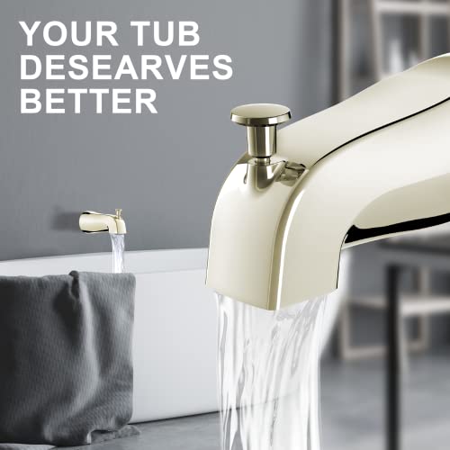 Gold Hao The Bathroom Tub Spout With Diverter 5 Inches - Slip-On Bath Tub Spout 5/8" Slip Fit Connection (Brushed Nickel) #TOP4