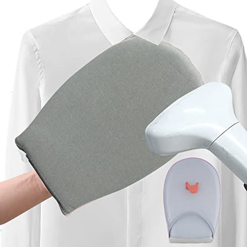 HNHMT Steamer Ironing Gloves, Garment Steamer Ironing Gloves Anti Steam Glove, Heat Resistant Clothes Steamer Glove, Anti Steam Mitt with Finger Loop for Clothes Steamers