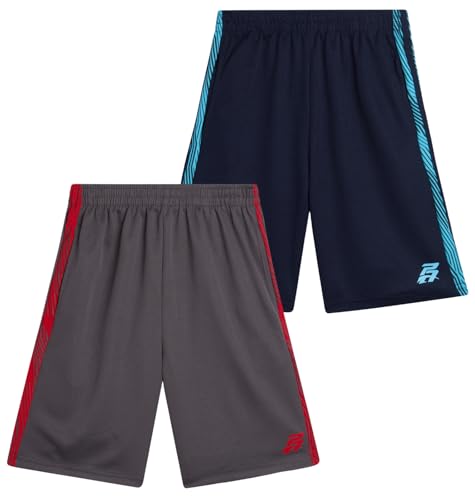 Pro Athlete Boys' Athletic Shorts – 2 Pack Active Performance Basketball Shorts with Pockets (8-16)
