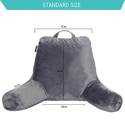 Milliard Reading Pillow with Shredded Memory Foam, Large Adult Backrest with Arms, Back Support for Sitting Up in Bed with Washable Cover (Sit up Pillow) - Image 6