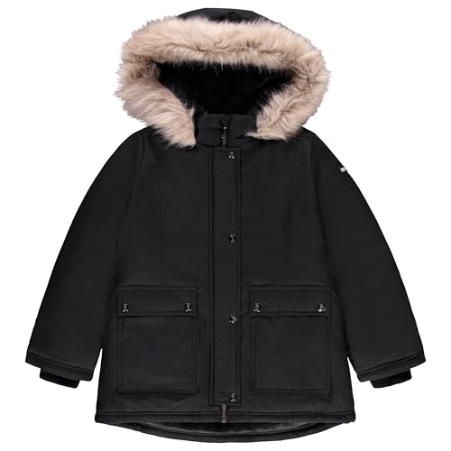 Image of Juicy Couture Girls Heavyweight Winter Jacket with Faux Fur Hood and Cargo Pockets
