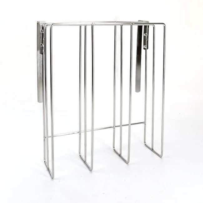 Under Cabinet Cutting Board Holder Organizer, 10.4x11.8x2.4'' Stainless Steel Hanging Chopping Board Storage Space Saving Under Shelf Counter Rack Pot Lid Holder Heavy Duty (Silver)