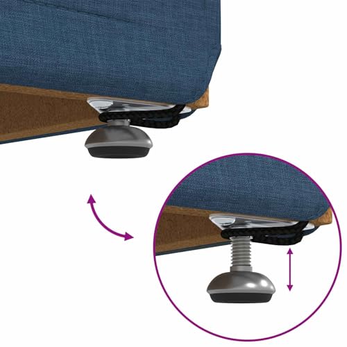 Tabouret de bar simple avec coussin doux bleu et structure en bois