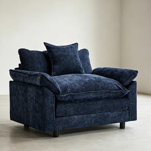 ERYE 45" Deep Seat Accent Chair Comfy Chenille Upholstered Armchair with Removable Pillow-top Armrests, Modern Sofa Chair for Home Apartment Living Room Bedroom Corner by ERYE - Used condition - US$250.36